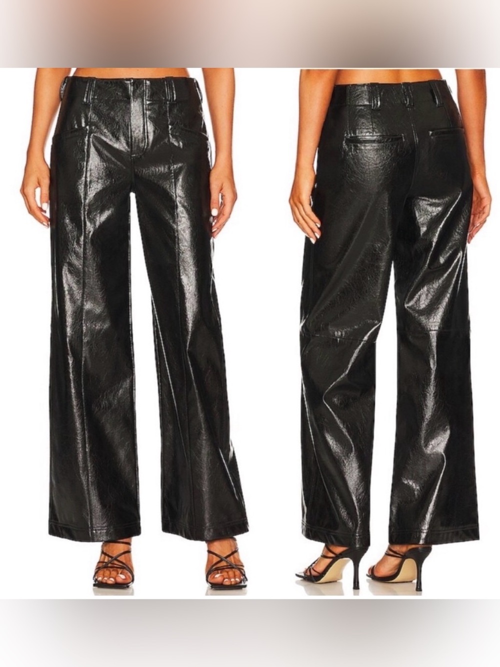 Free People: Star-Crossed Lovers Vegan Wide Straight-Leg Pants In Black 12